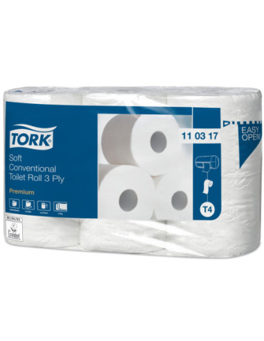 TORK Toiletpapir T4 3-lag 34,7 m 42 rl Hvid Premium (110317)