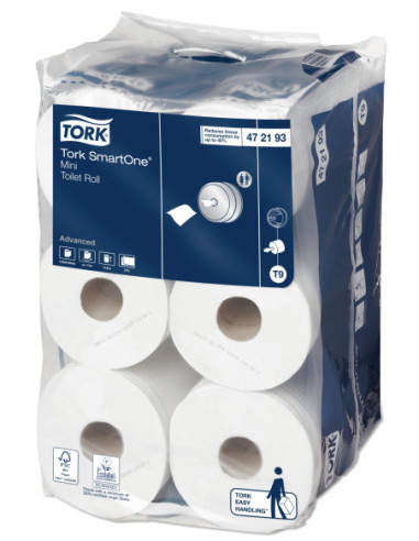 TORK Toiletpapir T9 2-lag 111,6 m 12 rl Hvid Advanced SmartOne