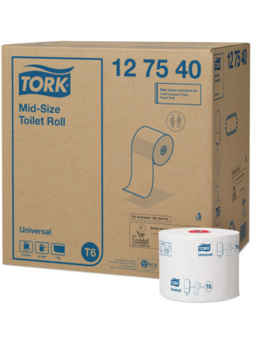 TORK Toiletpapir T6 1-lag 135 m 27 rl Hvid Universal Mid-Size