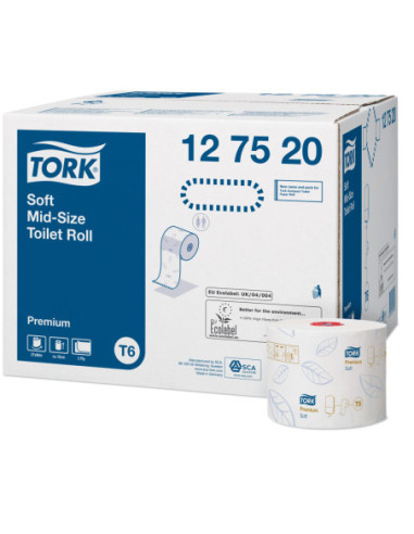 TORK Toiletpapir T6 2-lag 90 m 27 rl Hvid Premium Soft (127520)