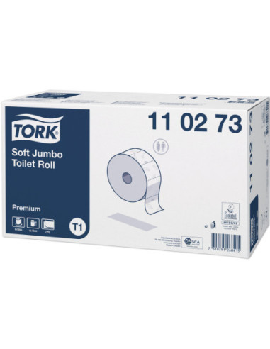 TORK Toiletpapir T1 Jumbo 2-lag 230 m 6 rl Premium Hvid Ø26 cm