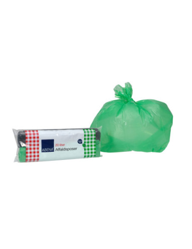 Affaldspose Rul-let Grøn og Sort 20 l 45x52 cm 2 rl 25 ps/rl