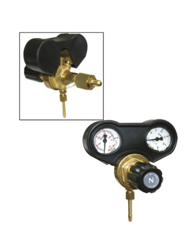 GYS Gas Manometer m/ dobbelt ventil ventiler med gummi for