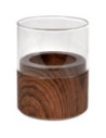DUNI GO NEAT Lysestage Dark Wood Glas 70 x61 mm 10 stk (195780)
