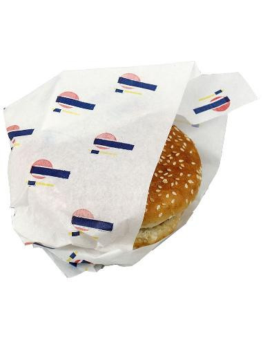 Burgerpapir, PE belagt, 40x33cm.1000stk Med print