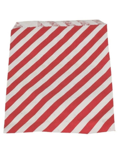 Slikpose, rød/hvid, papir, 1000 stk Papirspose12 x 17,5 cm
