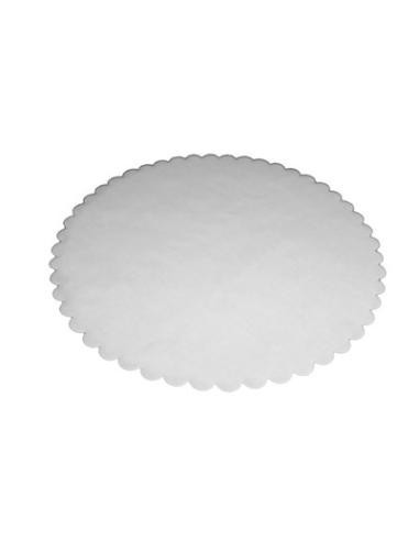 Fadpapir 36 cm rund præget hvid,500 stk