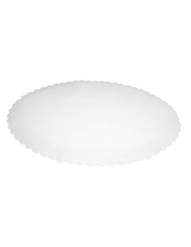 Fadpapir oval 33x50 cm præget hvid, 500