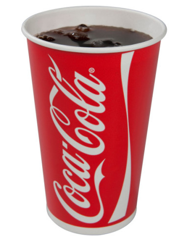 Coca-Cola bæger Rød/Hvid 40 cl 1000 stk Ø9 x 13,6 cm, 16 oz