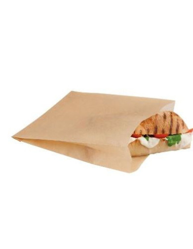 Sandwichpose brun 170x195mm, 500 stk Brunt papir, til ovn