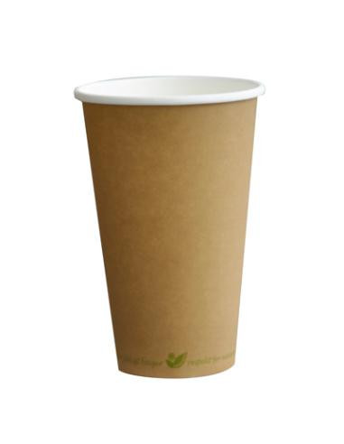 Kaffebæger 40 cl, Ø90, Bio, 1000 stk Ø90 mm, grøn tekst, pap/PLA