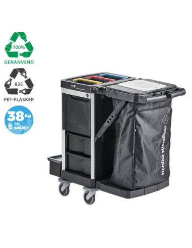 Nordic Recycle Rengøringsvogn Small med affaldsholder