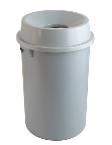 Affaldsspand 60 l grå plast med åben top H:68 cm Diameter 45 cm