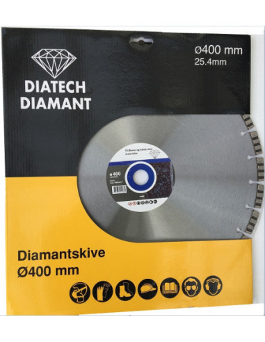 DIATECH DIAMANT Lasersvejset diamantklinge Ø400 mm (1250-53)