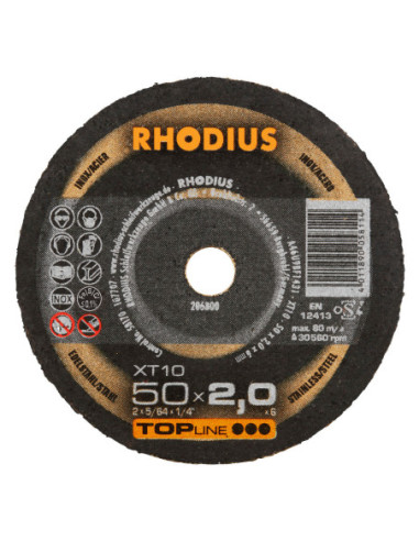RHODIUS Skæreskive XT 10 MINI 25 stk. Ø50x2 mm 6mm (206800)