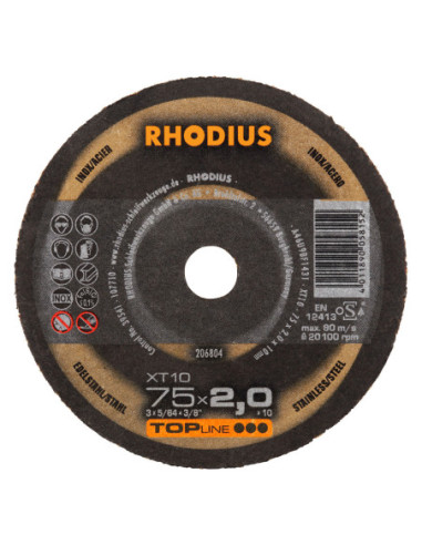 RHODIUS Skæreskive XT 10 25stk Ø76x2x10 mm (206804)