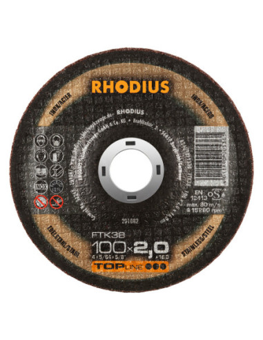 RHODIUS Skærreskive FTK38 25 stk Ø125x2,0x22,2 (207441)