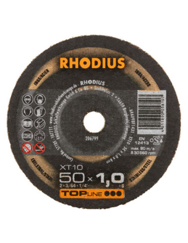 RHODIUS Skæreskive XT 10 MINI 50 stk Ø75x1,0x6 mm (209338)