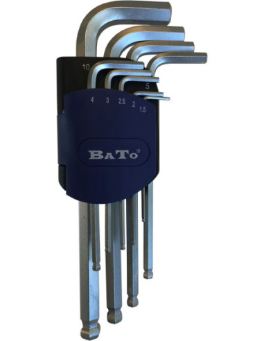 BATO Stiftnøglesæt 1,5-10,0mm. Blank. 9 dele.(3109)