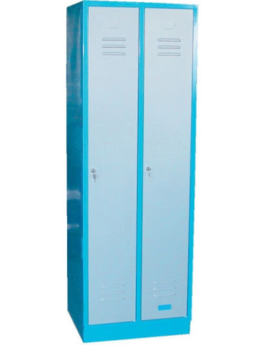 Güde Garderobeskab GS2 med 2 kolonner og 2 låger i blå/grå