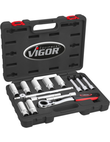 VIGOR Værktøjssæt til støddæmpere 14 dele (V6452)