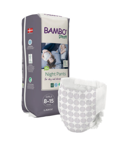 Bambo Dreamy Night Pants, 35-50 kg Pige 8-15 år, 6 x 10 stk