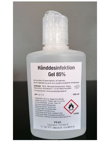 VTK Hånddesinfektion 85% 150 ml med vippelåg (10021874)