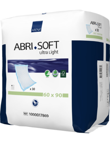 Underlag 90x60cm, lyseblå, 120 stk Abri-soft ultra light