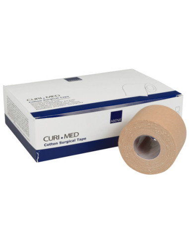 Curi-Med Cotton tape 9,14m x 5cm, 6 rll Lysebrun Usteril